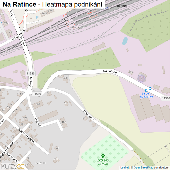 Mapa Na Ratince - Firmy v ulici.