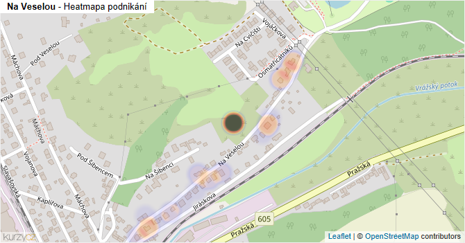 Na Veselou - mapa podnikání