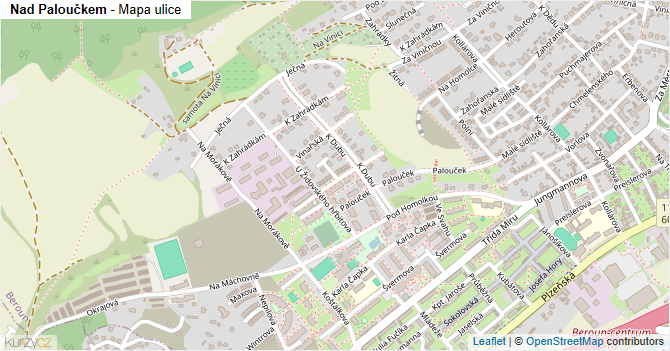 Nad Paloučkem - mapa ulice