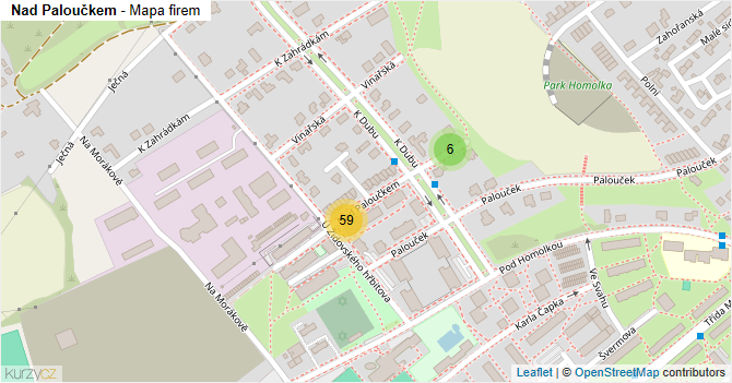 Nad Paloučkem - mapa firem