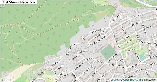 Nad Strání - mapa ulice