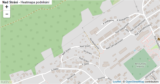 Nad Strání - mapa podnikání