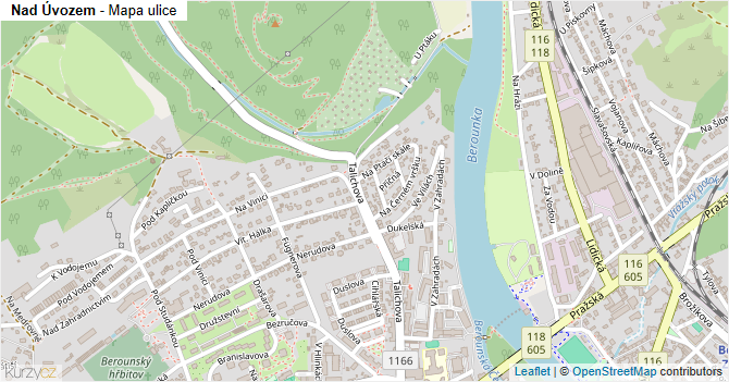 Nad Úvozem - mapa ulice