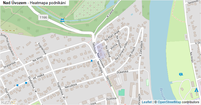 Nad Úvozem - mapa podnikání