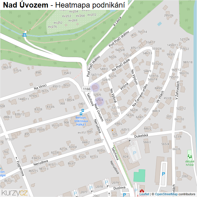 Mapa Nad Úvozem - Firmy v ulici.
