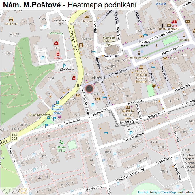 Mapa Nám. M.Poštové - Firmy v ulici.