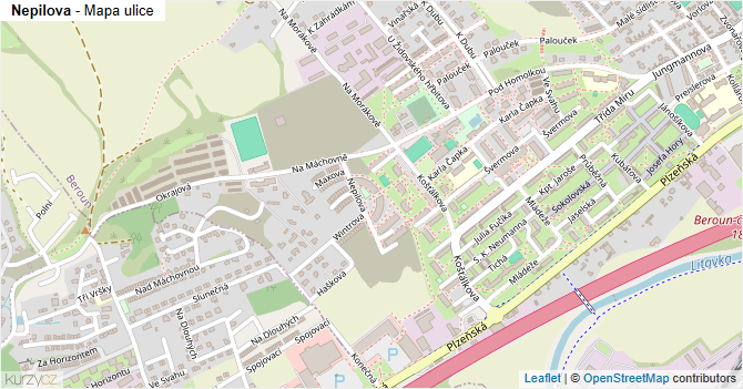 Nepilova - mapa ulice