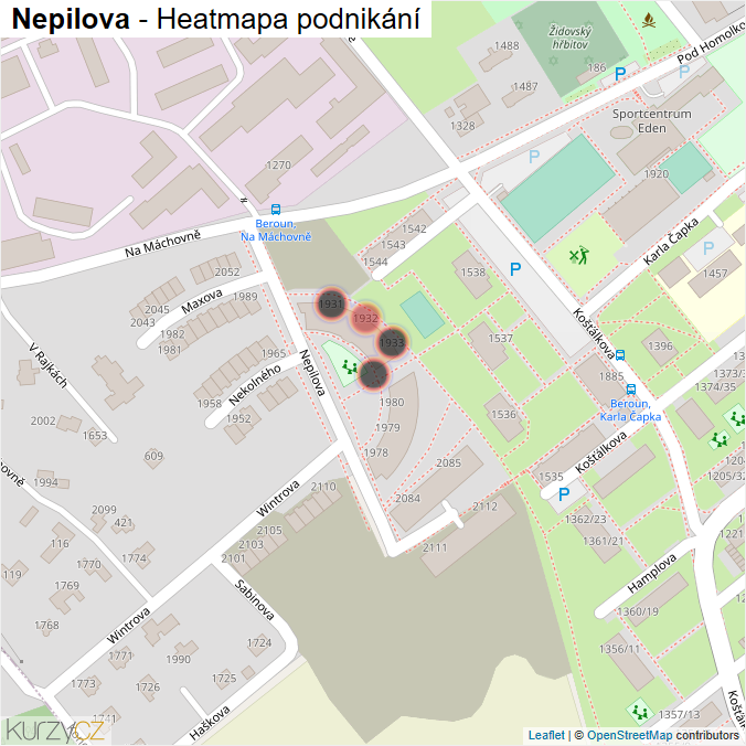 Mapa Nepilova - Firmy v ulici.