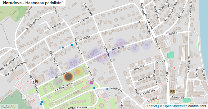 Nerudova - mapa podnikání