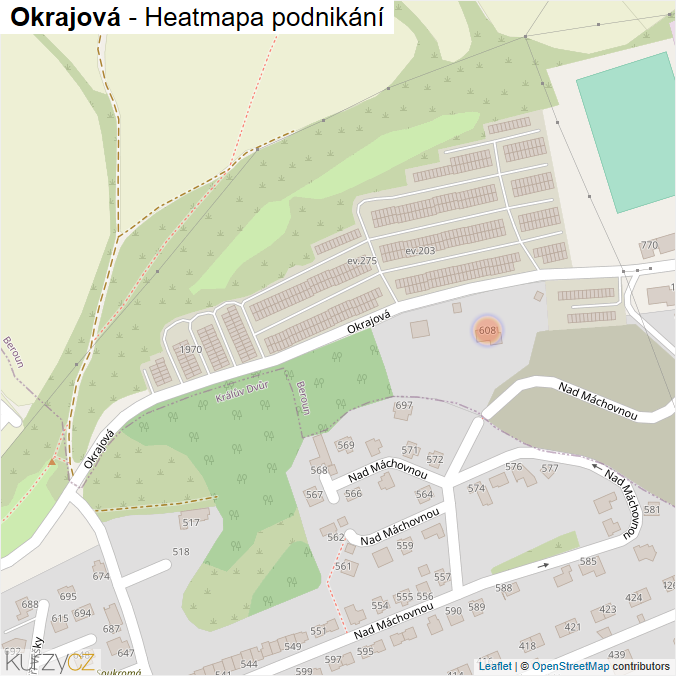 Mapa Okrajová - Firmy v ulici.