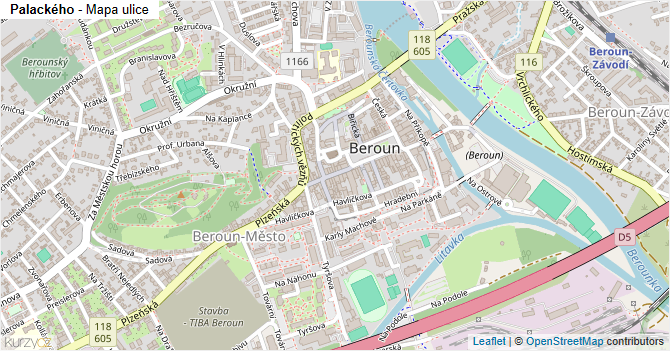Palackého - mapa ulice