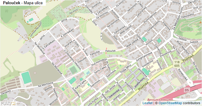 Palouček - mapa ulice