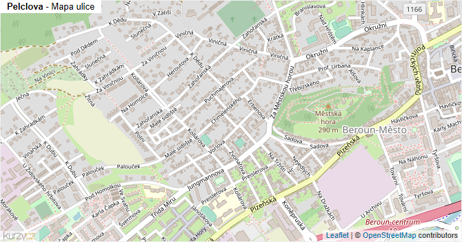 Pelclova - mapa ulice