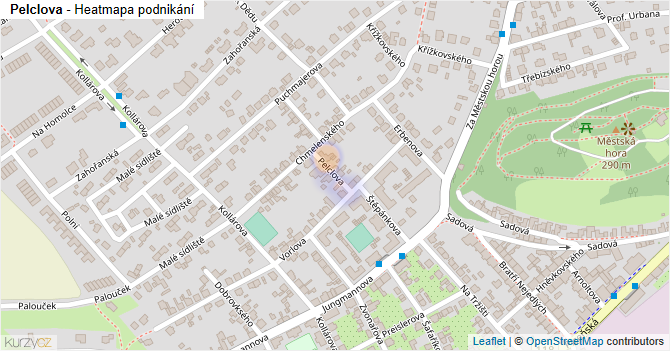 Pelclova - mapa podnikání