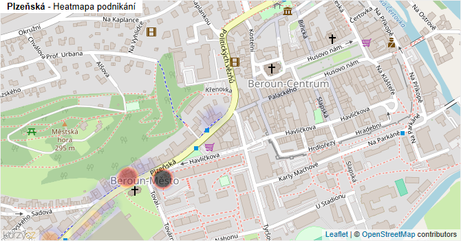 Plzeňská - mapa podnikání