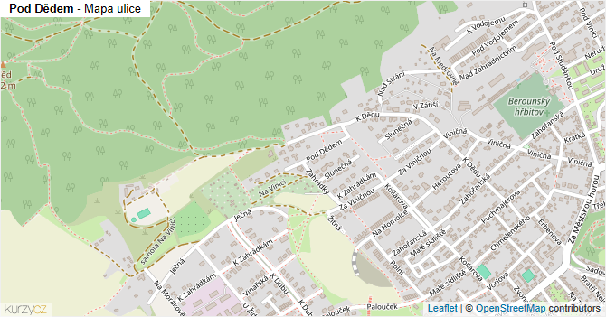 Pod Dědem - mapa ulice