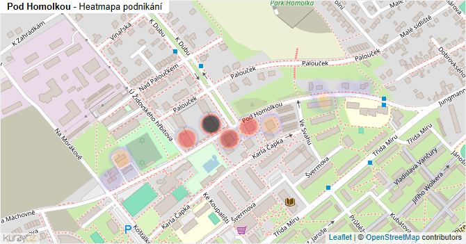 Pod Homolkou - mapa podnikání
