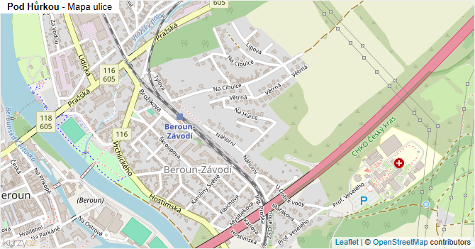 Pod Hůrkou - mapa ulice