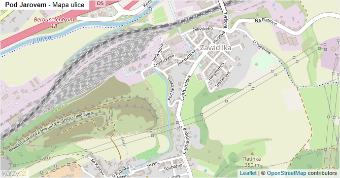 Pod Jarovem - mapa ulice