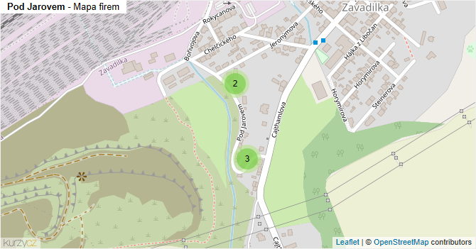 Pod Jarovem - mapa firem