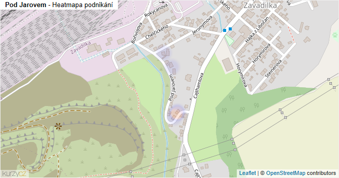 Pod Jarovem - mapa podnikání