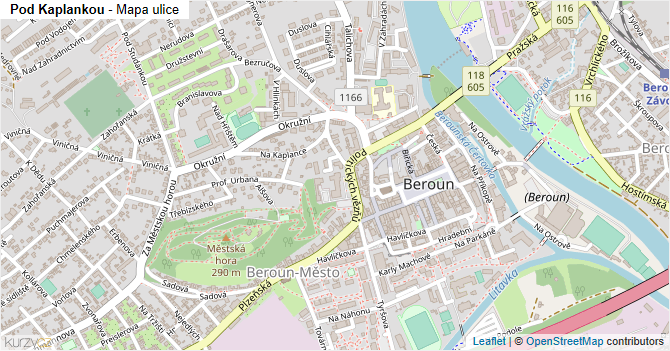 Pod Kaplankou - mapa ulice