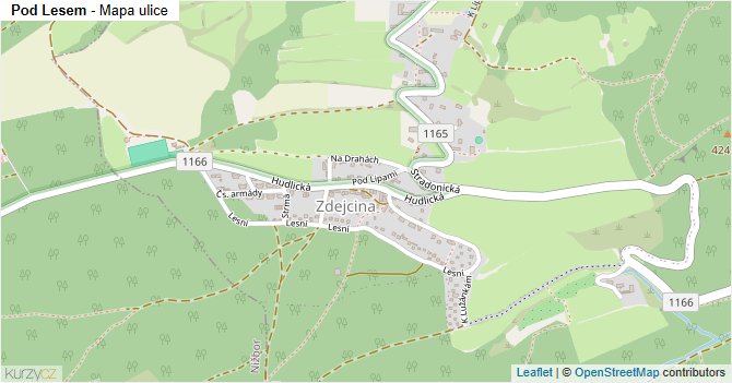 Pod Lesem - mapa ulice