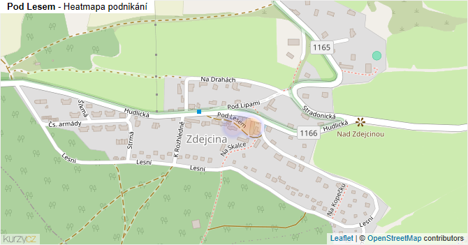 Pod Lesem - mapa podnikání
