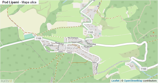 Pod Lipami - mapa ulice