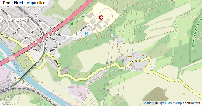 Pod Lišticí - mapa ulice