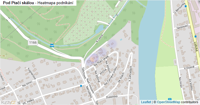 Pod Ptačí skálou - mapa podnikání