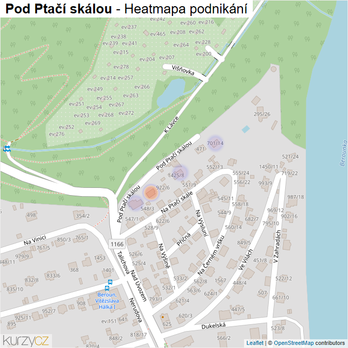 Mapa Pod Ptačí skálou - Firmy v ulici.