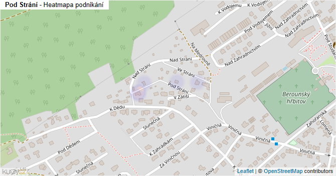 Pod Strání - mapa podnikání