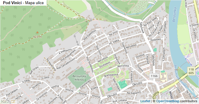 Pod Vinicí - mapa ulice