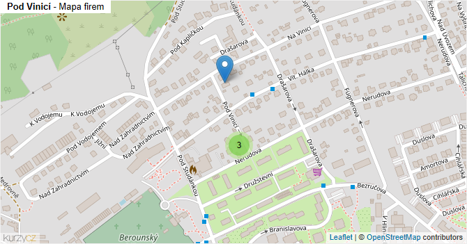 Pod Vinicí - mapa firem
