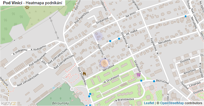 Pod Vinicí - mapa podnikání