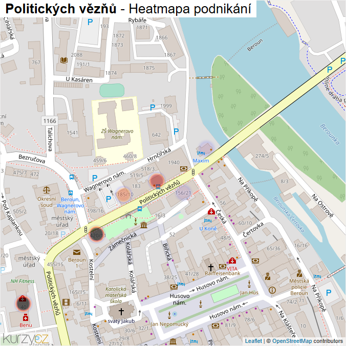 Mapa Politických vězňů - Firmy v ulici.