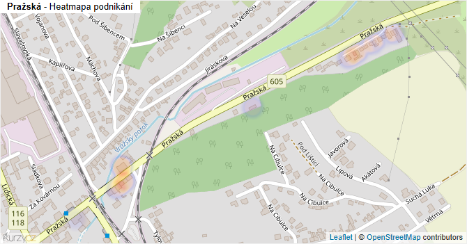 Pražská - mapa podnikání