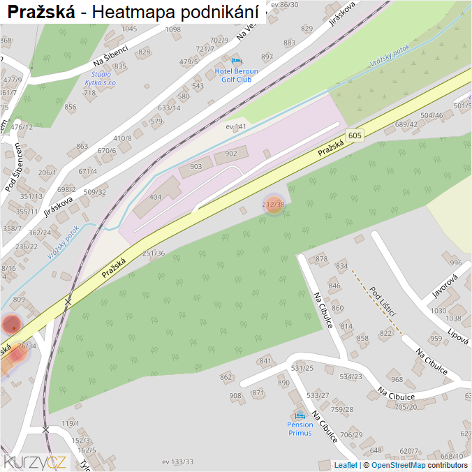 Mapa Pražská - Firmy v ulici.