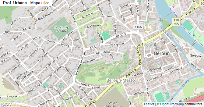 Prof. Urbana - mapa ulice