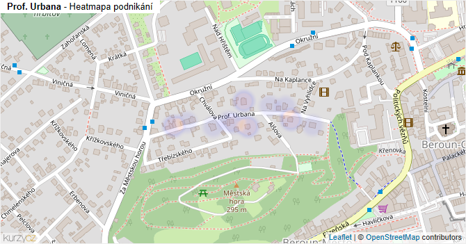 Prof. Urbana - mapa podnikání