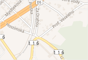 Prof. Veselého v obci Beroun - mapa ulice