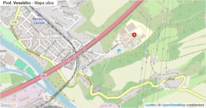 Prof. Veselého - mapa ulice