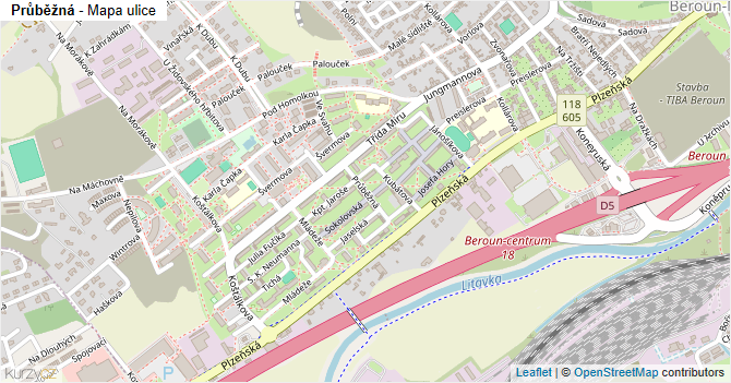 Průběžná - mapa ulice