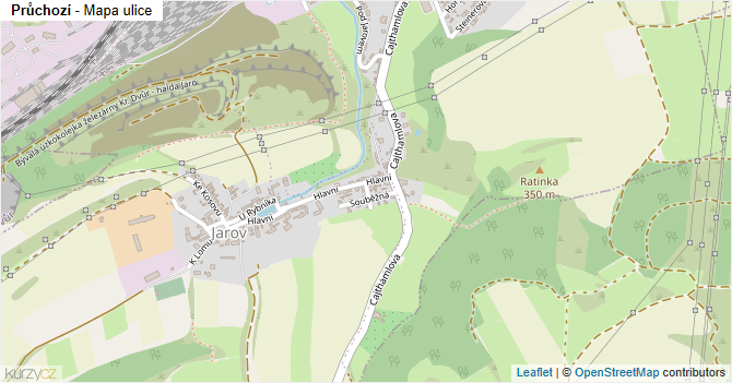 Průchozí - mapa ulice