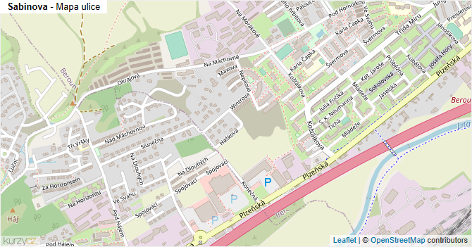 Sabinova - mapa ulice