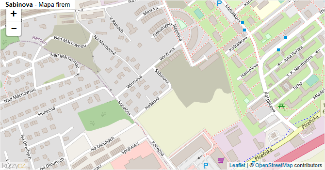 Sabinova - mapa firem
