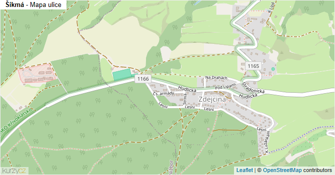 Šikmá - mapa ulice