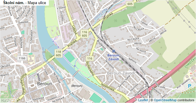 Školní nám. - mapa ulice