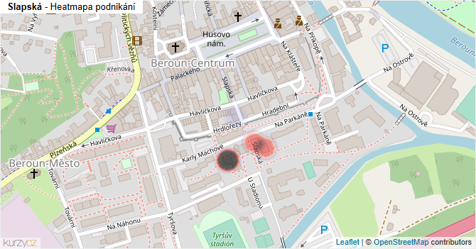 Slapská - mapa podnikání